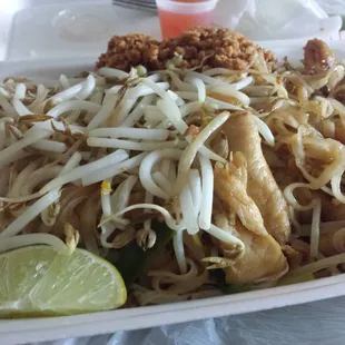 Chicken Pad Thai. Good food for a great price