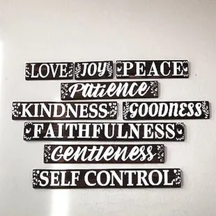 Personalized Wood Decor - Fruits of the Holy Spirit. Handcrafted by Simply Uncaged Gifts.