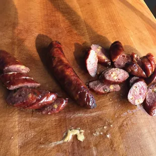 Locally made Jalapeño Cheddar Sausage.