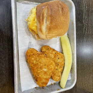 Big Sister,  which is sausage, scrambled eggs and American cheese on a homemade roll.