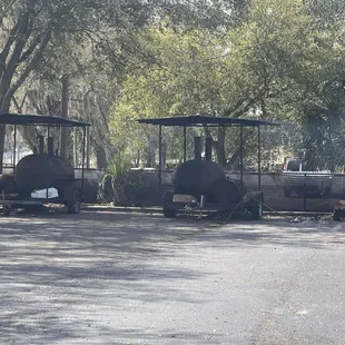 a small train on the street