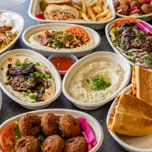 a table full of food