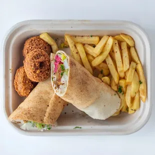 a sandwich and french fries