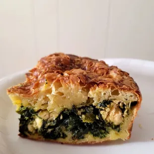 Borek slice: with kale, mushroom, goat cheese.