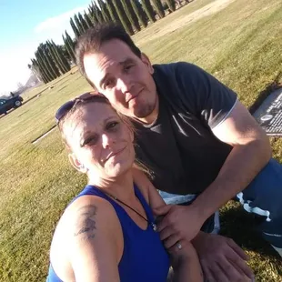 Me and MY Husband.. Visiting My Grandmother's Grave Site... 2020. Thanks you being there and Delivering to the People..