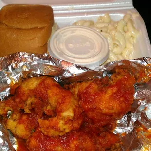 Tenders with Feinberg sauce combo, comes with roll, homemade ranch and mac salad