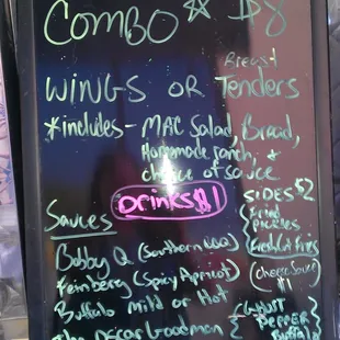 menu