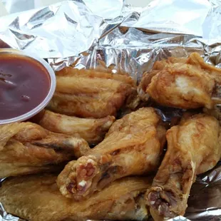 Wings..with the ghost sauce..hot and good!!!