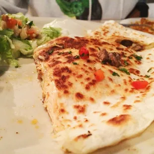 1/2 chicken 1/2 beef quesadilla