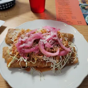 Honduran chicken tacos.