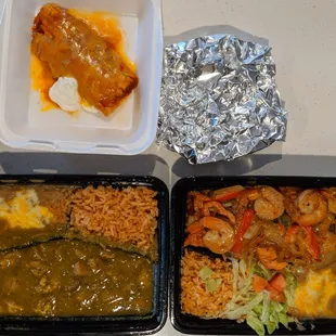 Tamale Chili Verde Camarones Al Diabla