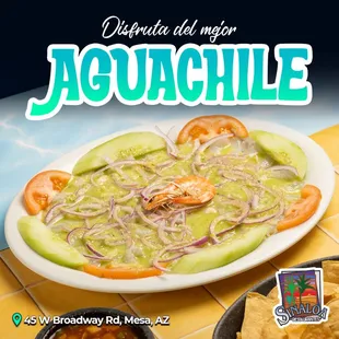 Come enjoy our delicious Camarones Aguachile! Raw shrimp cooked in lime juice with a little spice. you can order Red or Green Agucachile!