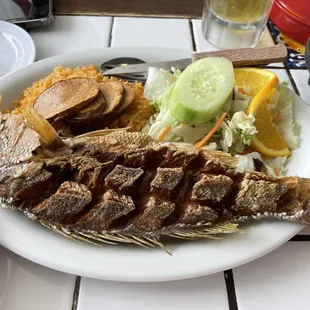 Red snapper!! Rice was good