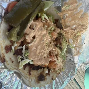 Chipotle shrimp taco