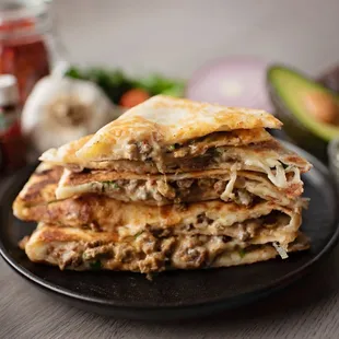 a stack of quesadillas