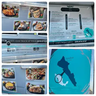 Menu and pics on the truck.