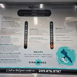 Menu as of 8/17/24.