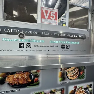 Front of the food truck order &amp; pick up stations