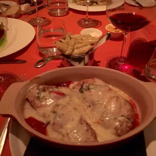 Chicken parmigiana- very good and not too giant a portion