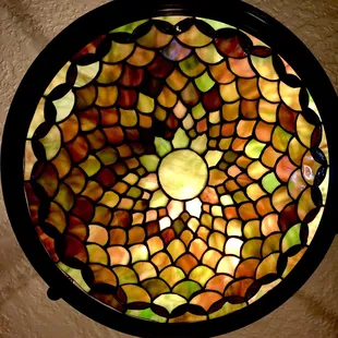 a stained glass bowl