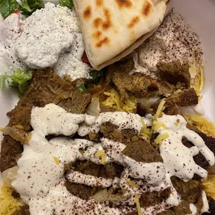 Gyro plate with lamb/beef