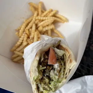 Gyro and fries