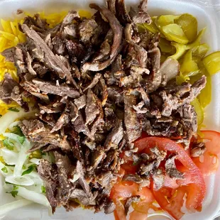 Beef shawarma with rice