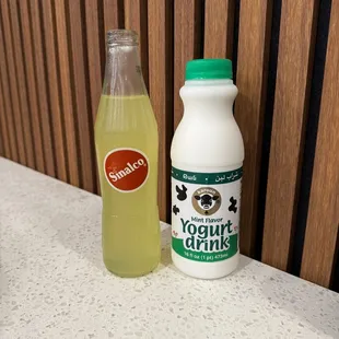 yogurt and a bottle of yogurt