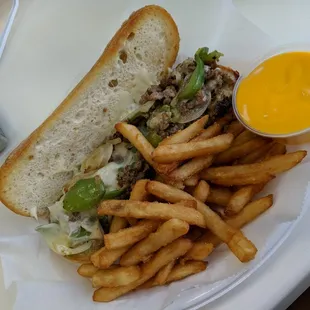 Philly cheesesteak w/cheese fries
