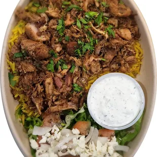 Chicken Gyro (Shawarma )
Served with Rice, Salad and tzatziki