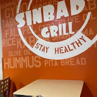 Dinning room with logo