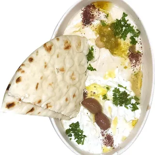 Half Hummus & Half Baba Ganough Pita