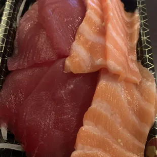 Ahi and salmon sashimi grade