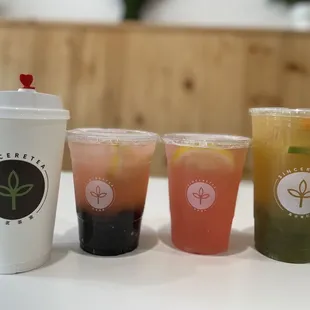 Their Roasted Oolong Milk Tea is excellent! Kids liked the rose lemonade.