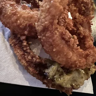 Burnt onion rings