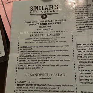 menu