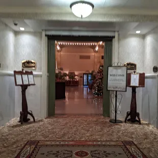 the entrance to the restaurant