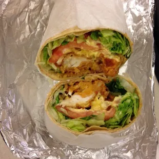 Chicken tender wrap.