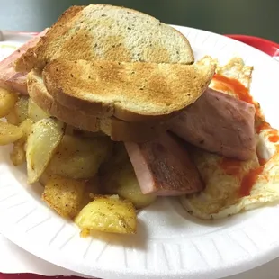 The ham and eggs platter...