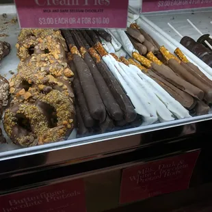 Free chocolate covered pretzel with Yelp check in !