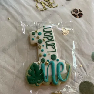 Wild One safari themed birthday cookie