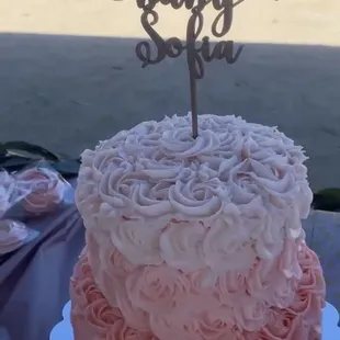 2 tier rosette marble cake with chocolate cream cheese filling. So delicious!