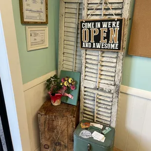 an open and awesome sign