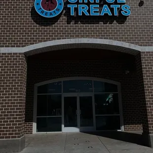 the front entrance of a store
