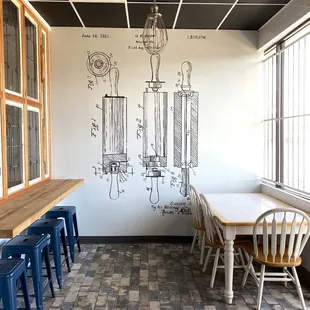 a drawing on the wall