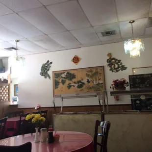 A view of the dining room. They do a Lot of carry out.