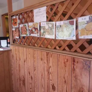 Front counter menus.