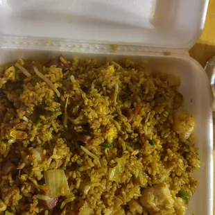 Singapore curry fried rice. So good. Full of flavor and great price for so much food. I will go again