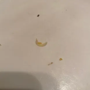 A fingernail my girlfriend pulled out of her mouth while eating. Disgusted.
