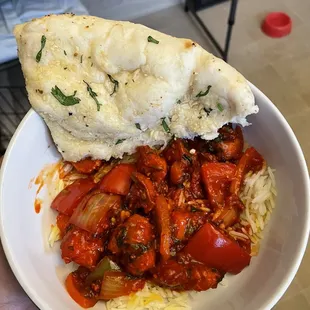 Chili Chicken garlic Naan